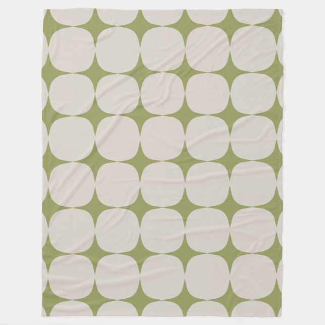 Couverture Polaire Simple Mid-Century Moderne Sage Motif vert (Devant)