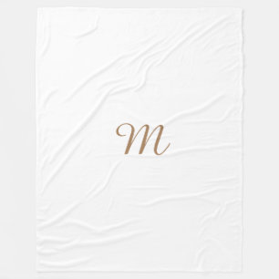 COUVERTURE POLAIRE SIMPLE MODERNE MODERNE MONOGRAM ÉLÉGANT CHIC STYLE