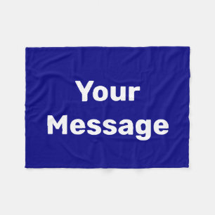 Couverture Polaire Simple Navy Bleu Blanc Texte Votre Modèle Message