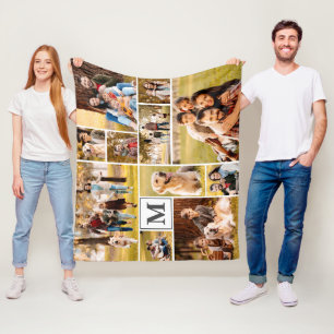 Couverture Polaire Simple Unique 11 Photo Collage Monogramme Votre Co