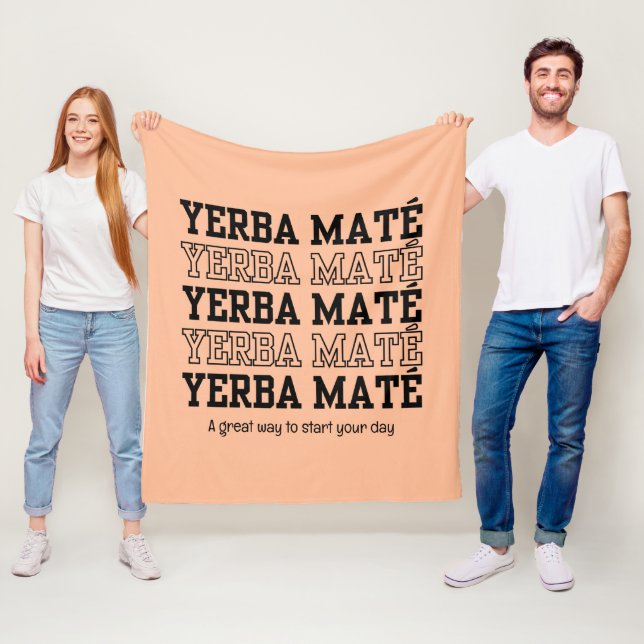 Couverture Polaire Simple YERBE MAE Peach Motivational (En situation)