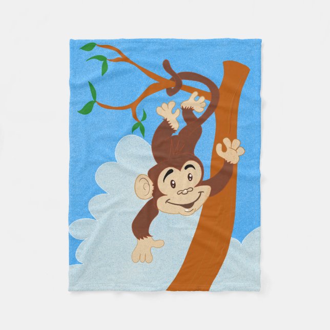 Couverture Polaire Singe amical (Devant)