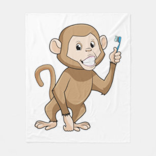 Couverture Polaire Singe avec brosse à dents