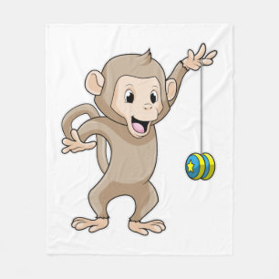 Couverture Polaire Singe avec Yo-yo