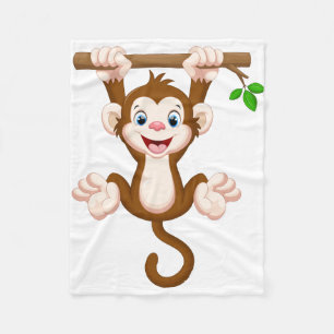 Couverture Polaire Singe caricaturale mignon