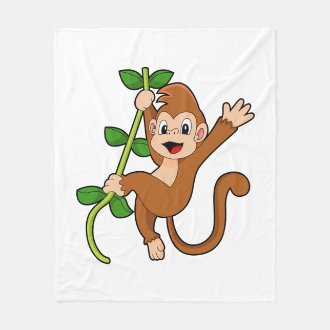 Couverture Polaire Singe dans la jungle (Devant)