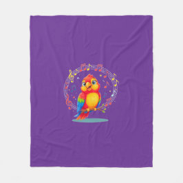 Couverture Polaire **Singing Parrot – Cute Parrot Singing Illustratio