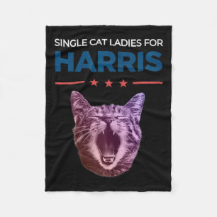 Couverture Polaire Single Cat Ladies For Harris 2024 Political