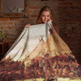 Couverture Polaire Sioux War Council George Catlin Circa 1850