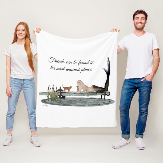 Couverture Polaire Sirène Sur La Cale De Bateau Blanche En Ceinture (En situation)