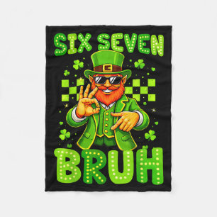 Couverture Polaire Six sept bruh st patricks day 6 7 mème 67 enfants