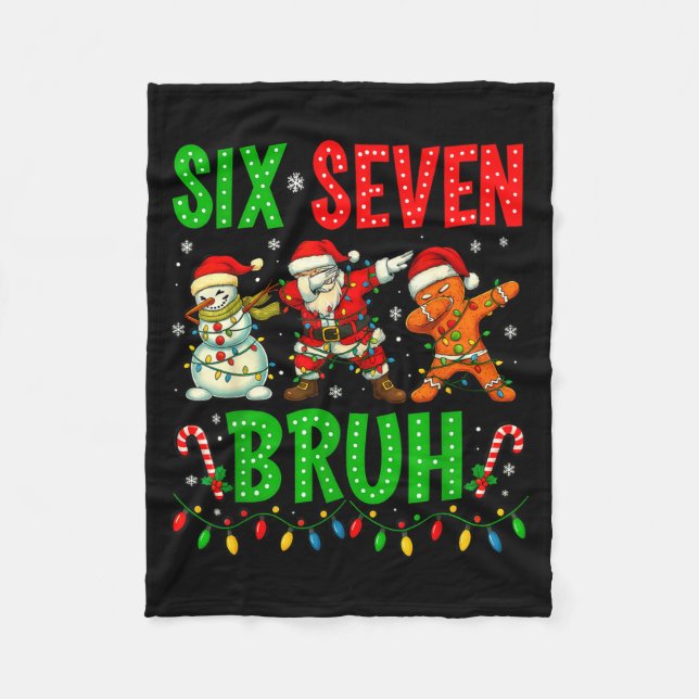 Couverture Polaire Six Seven 6 7 Meme Dabbing Santa Gingerbread Chris (Devant)