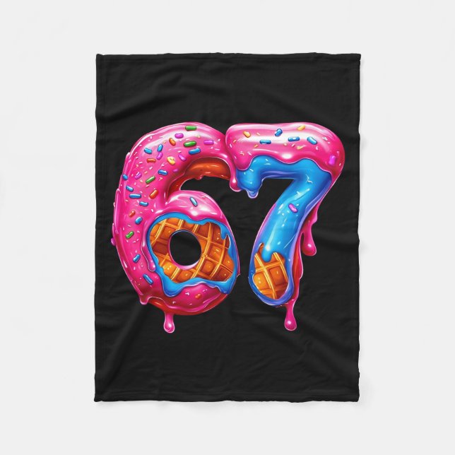 Couverture Polaire Six Seven Donut Ice Cream Drip Cool Meme Funny 67  (Devant)