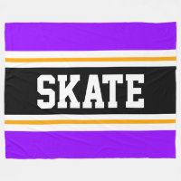 SKATE Fun Wide Bright Purple Black Racing Stripes