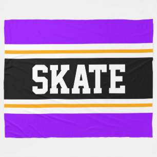Couverture Polaire SKATE Fun Wide Bright Purple Black Racing Stripes