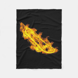 Couverture Polaire Skateboard Longboard en feu Skateur flamboyant Ska