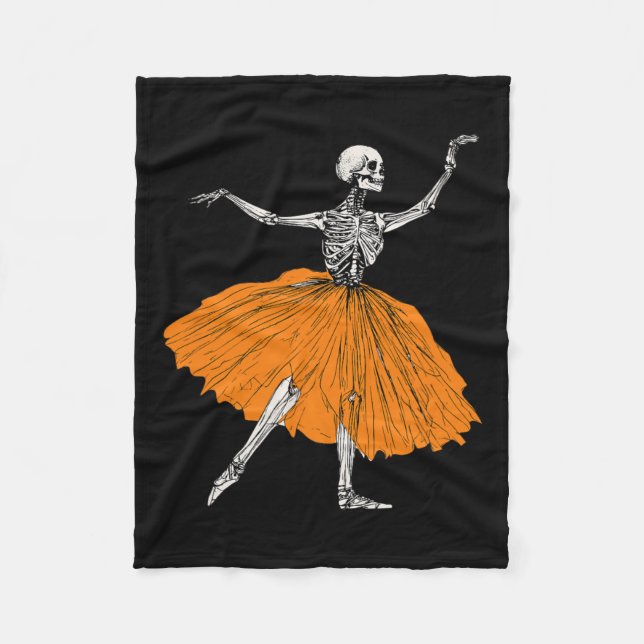 Couverture Polaire Skeleton Ballerina Danse Tutu Danseur de ballet Éf (Devant)