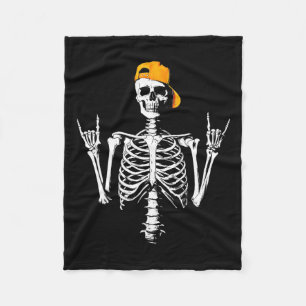 Couverture Polaire Skeleton Casquette Patinage Cool Halloween Punk Ro