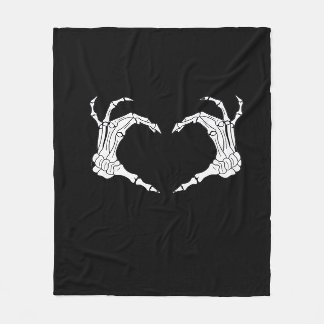 Couverture Polaire Skeleton Heart Hands Classic (Devant)