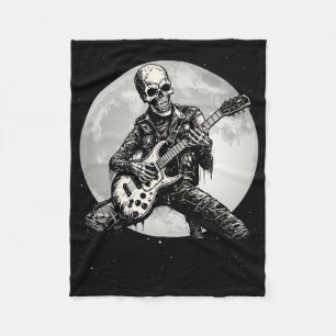 Couverture Polaire Skeleton Jouer Guitare Punk Rock Musique Halloween