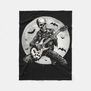 Couverture Polaire Skeleton Jouer Guitare Punk Rock Musique Halloween