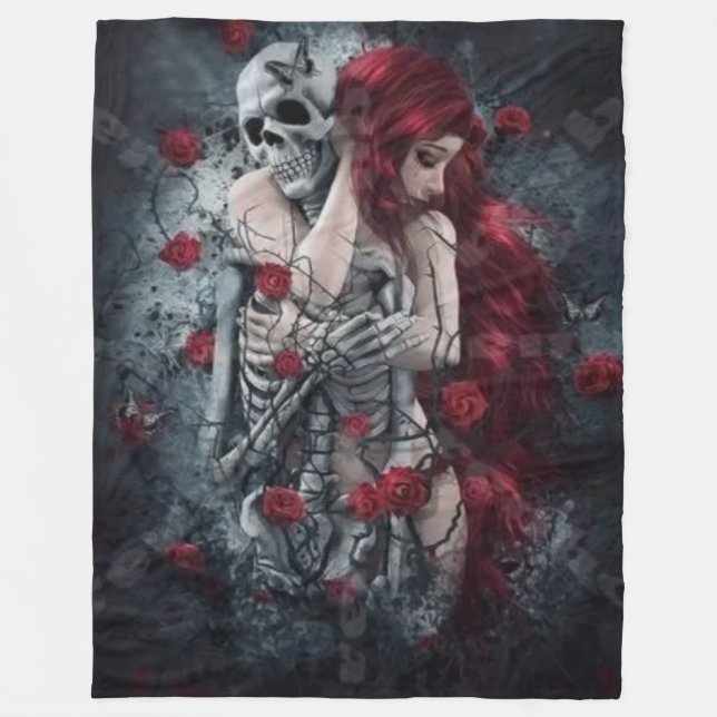 COUVERTURE POLAIRE SKELETON LOVER (Devant)