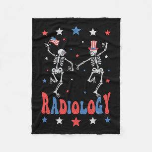Couverture Polaire Skeleton Radiologie X-ray Tech Patriotique 4 Juil