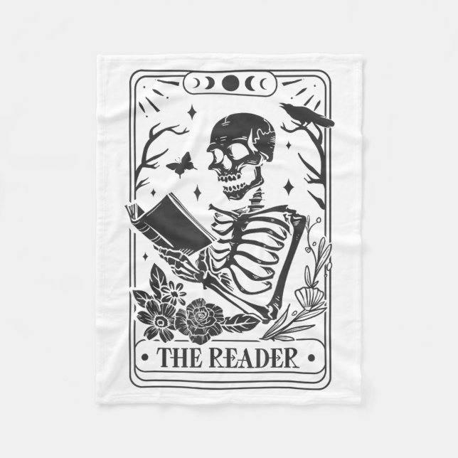 Couverture Polaire Skeleton Reading Book Lover Funny The Reader Tarot (Devant)