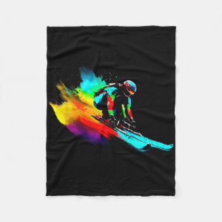 Couverture Polaire Ski Racing Arc-en-ciel