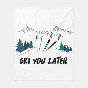 Couverture Polaire Ski Vous Plus Tard Station De Ski Scène D'Hiver