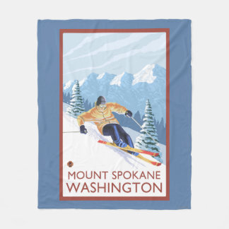 Couverture Polaire Skieur de neige de Downhhill - bâti Spokane,