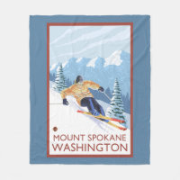 Skieur de neige de Downhhill - bâti Spokane,