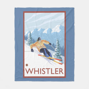 Couverture Polaire Skieur de neige de Downhhill - Whistler, AVANT