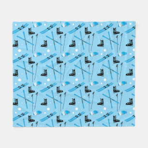 Couverture Polaire Skis Chaussures de Ski Bâtons et Lunettes de Fun B