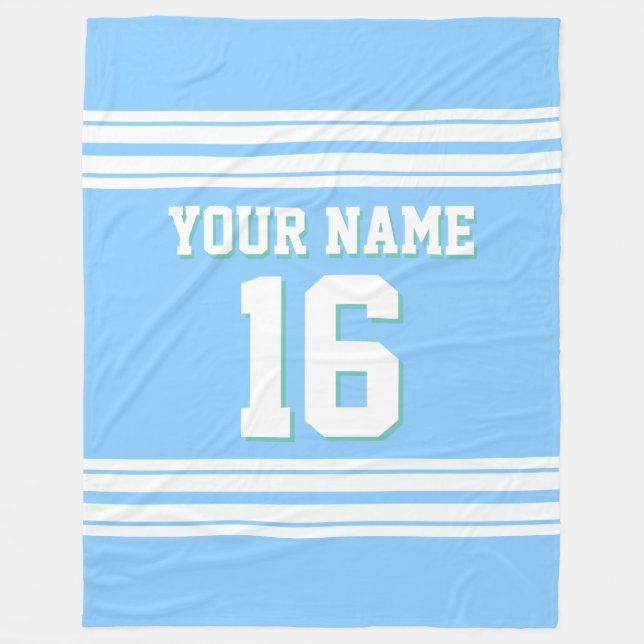 Couverture Polaire Sky Blue White Sports Jersey (Devant)