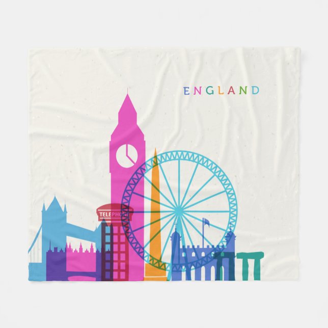 Couverture Polaire Skyline d'Angleterre (Devant (Horizontal))