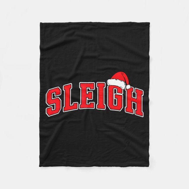 Couverture Polaire Sleigh Christmas Varsity Text With Santa Hat Famil (Devant)