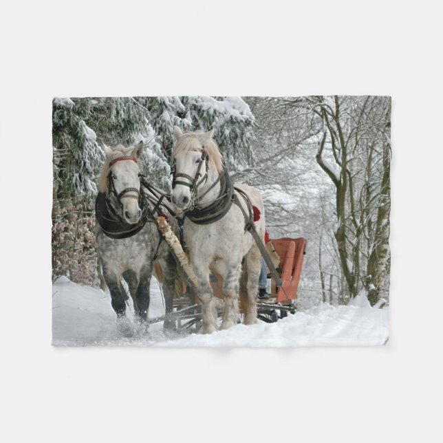 Couverture Polaire Sleigh Ride in Winter Wonderland (Devant (Horizontal))