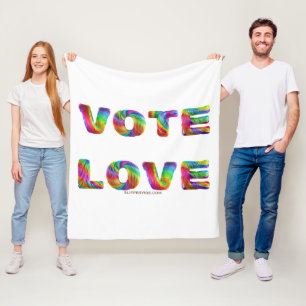 Couverture Polaire SlipperyJoe vote amour égalité fourrure arc-en-cie