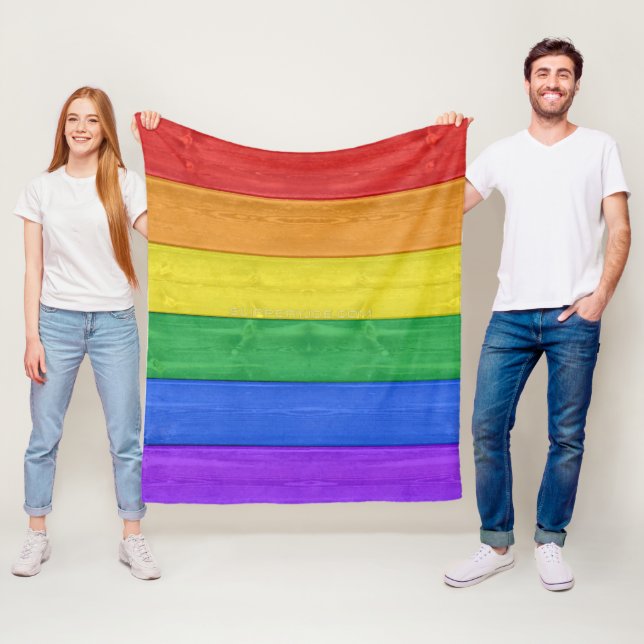 Couverture Polaire SlipperyJoe's classique arc-en-ciel tactile fait m (En situation)