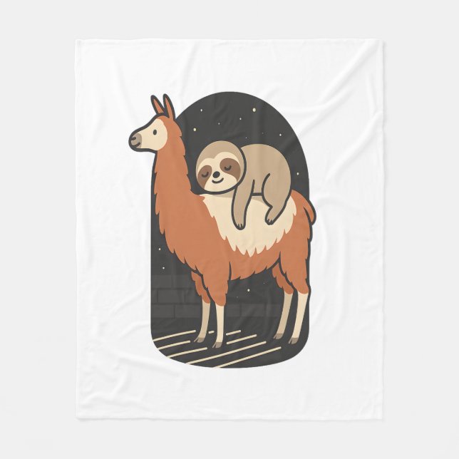 Couverture Polaire Sloth Riding Llama (Devant)