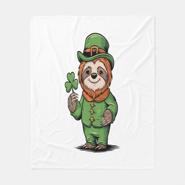 Couverture Polaire Sloth St Patrick's Day Irish Lucky (Devant)