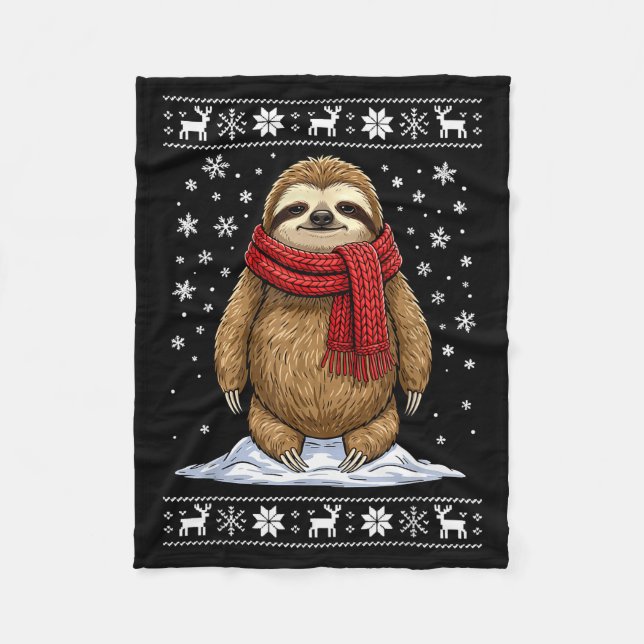 Couverture Polaire Sloth Ugly Christmas  (Devant)