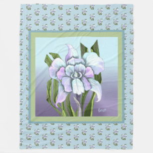 Couverture Polaire Smeraldo fleurie Blanche polaire