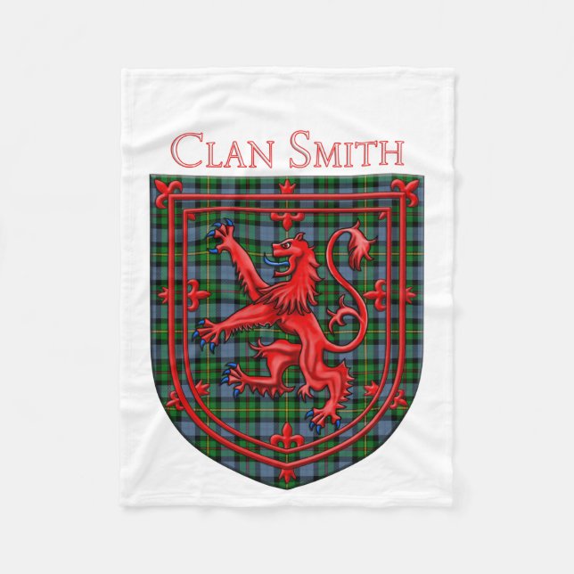 Couverture Polaire Smith Tartan Scottish Plaid Lion Rampant (Devant)