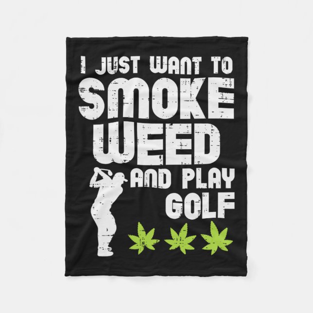Couverture Polaire Smoke Weed Play Golf Golfing Thc Golfer Stoner (Devant)