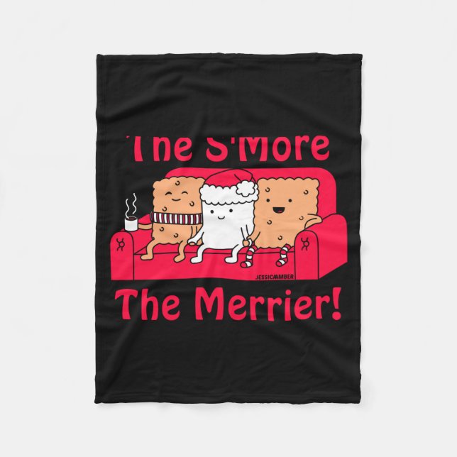Couverture Polaire Smore Merrier Cute Kids Cartoon Christmas  (Devant)
