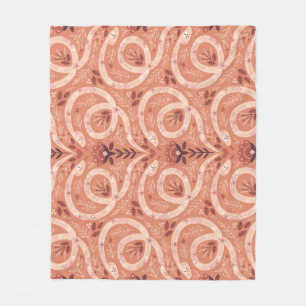 Couverture Polaire Snake floral folk : Vintage symétrique