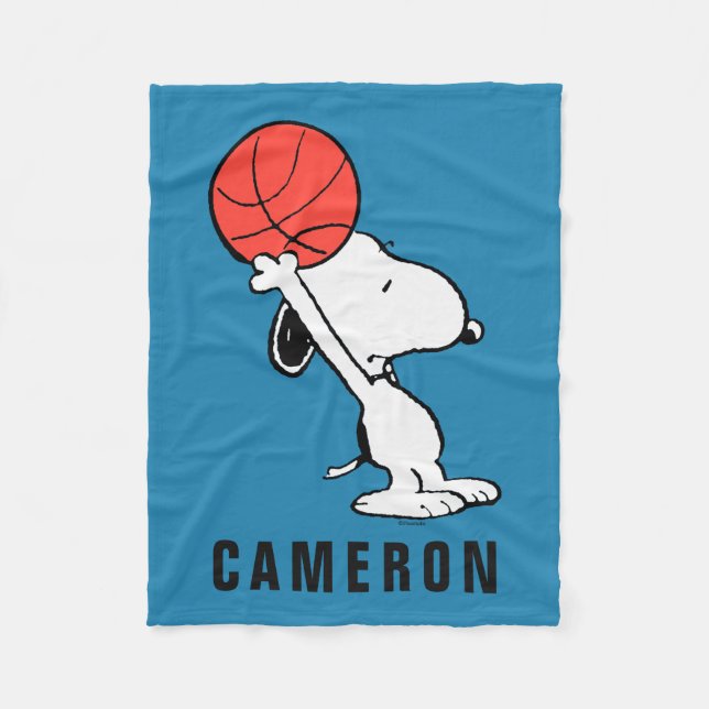 Couverture Polaire Snoopy Varsity Sports | Ajouter Votre Nom (Devant)