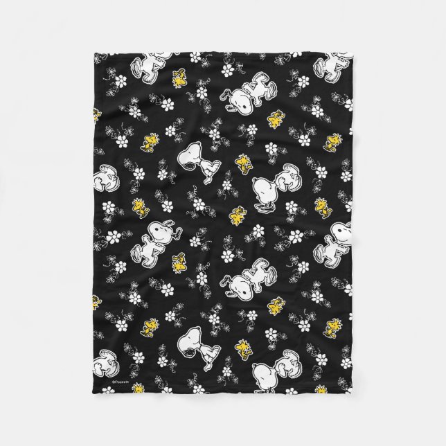 Couverture Polaire Snoopy & Woodstock Fun & Flowers (Devant)